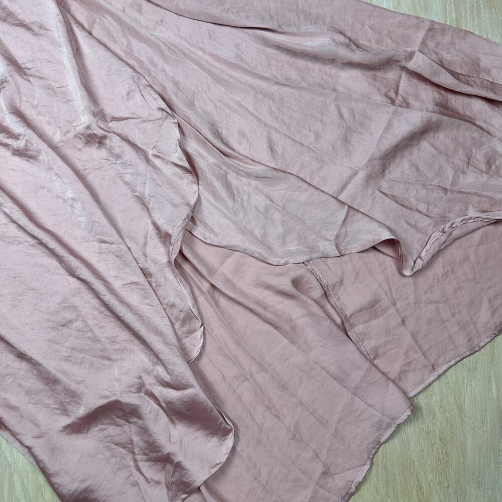 Band of Gypsies Pink Blush Faux Wrap Satin Spaghetti Strap Elegant Dress Small - Picture 7 of 14
